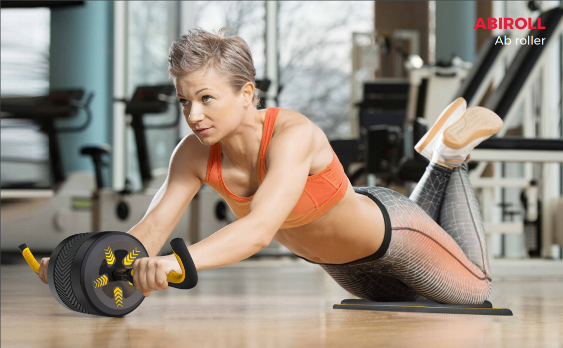 WA11 Kettlebell & AB roller 2in1 Function witwheel